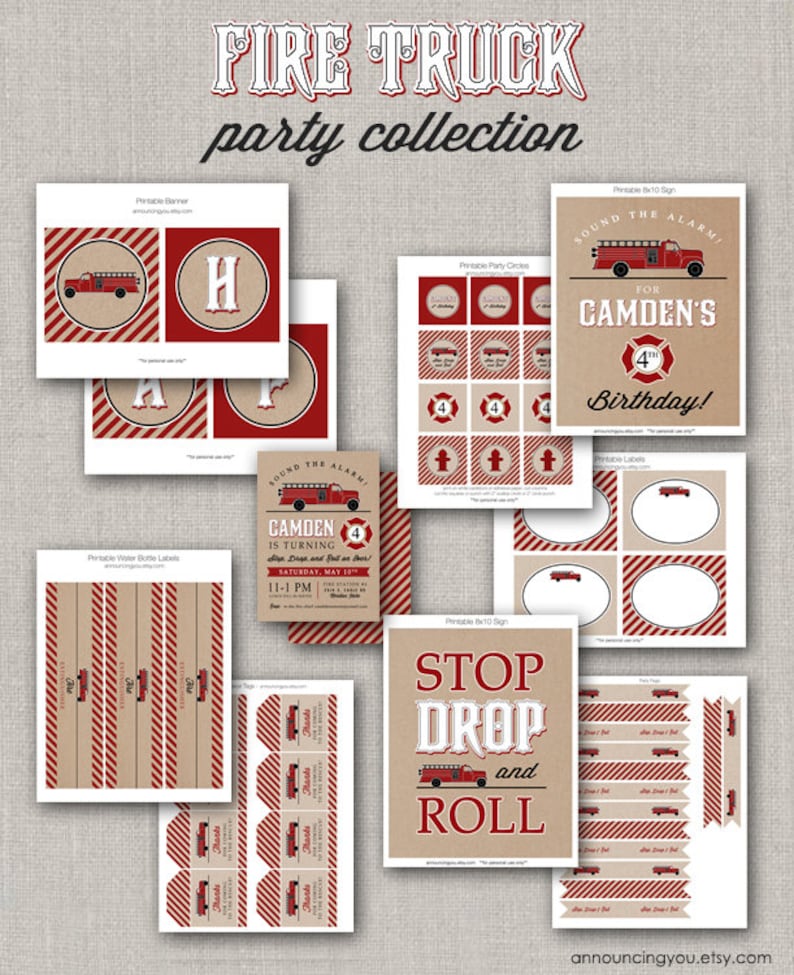 Fire Engine Birthday Invitation image 2