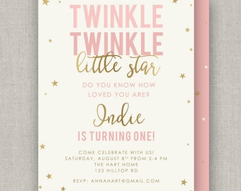 Twinkle Star Birthday Invitation