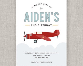 Editable Airplane Party Invitation Template: Etsy