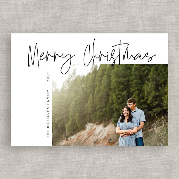 Corner Christmas Photo Card