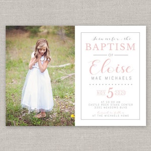 Editable Eloise LDS Baptism Invitation Template: Instant Download