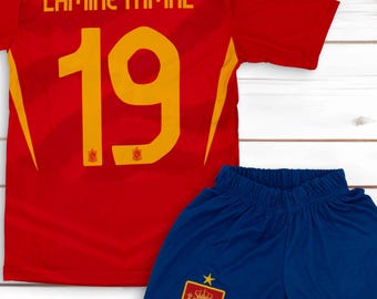 Lamine Yamal #19 Spain Kids Soccer Jersey Set - Football Youth Jersey