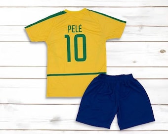 Pele #10 Brazil Kids Jersey - Brasilia Legend Football Youth Uniform