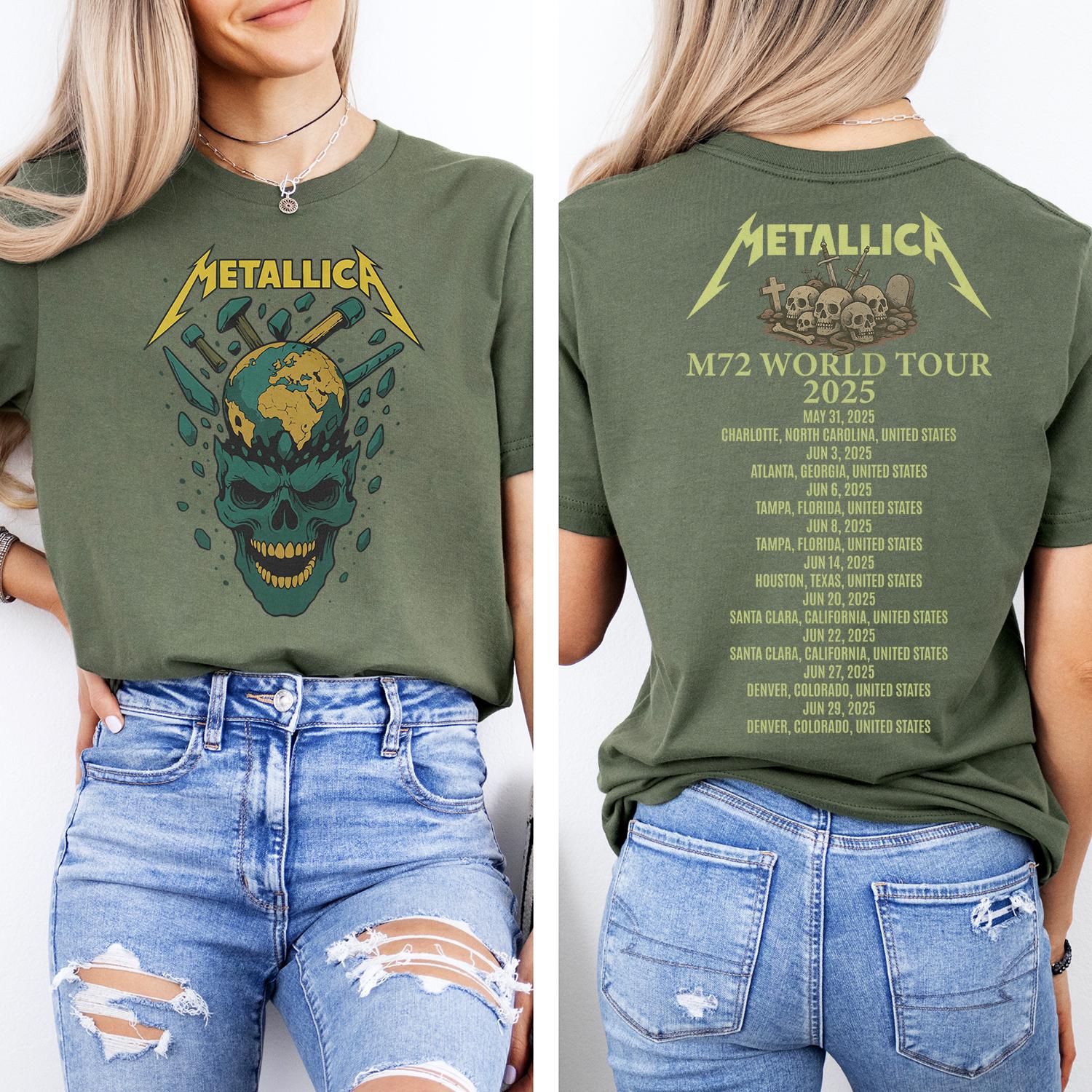 T-shirt Metallica Hardwired Tour 2017 - Maillot De Football Violet, Taille M - Occasion Très Bon état