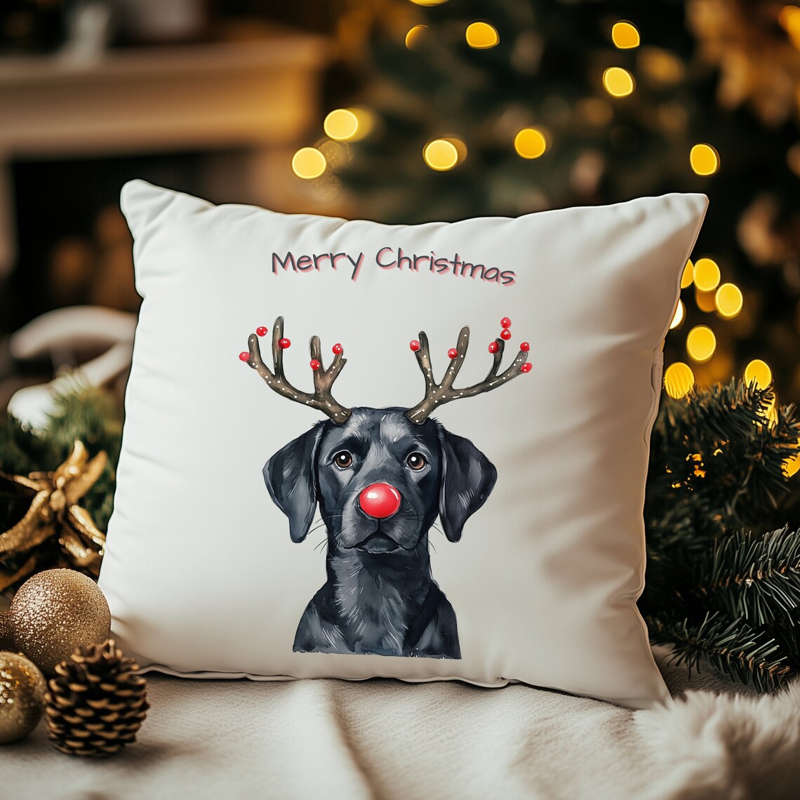 Christmas Black Lab Reindeer Design,holiday Dog Design,labrador ...