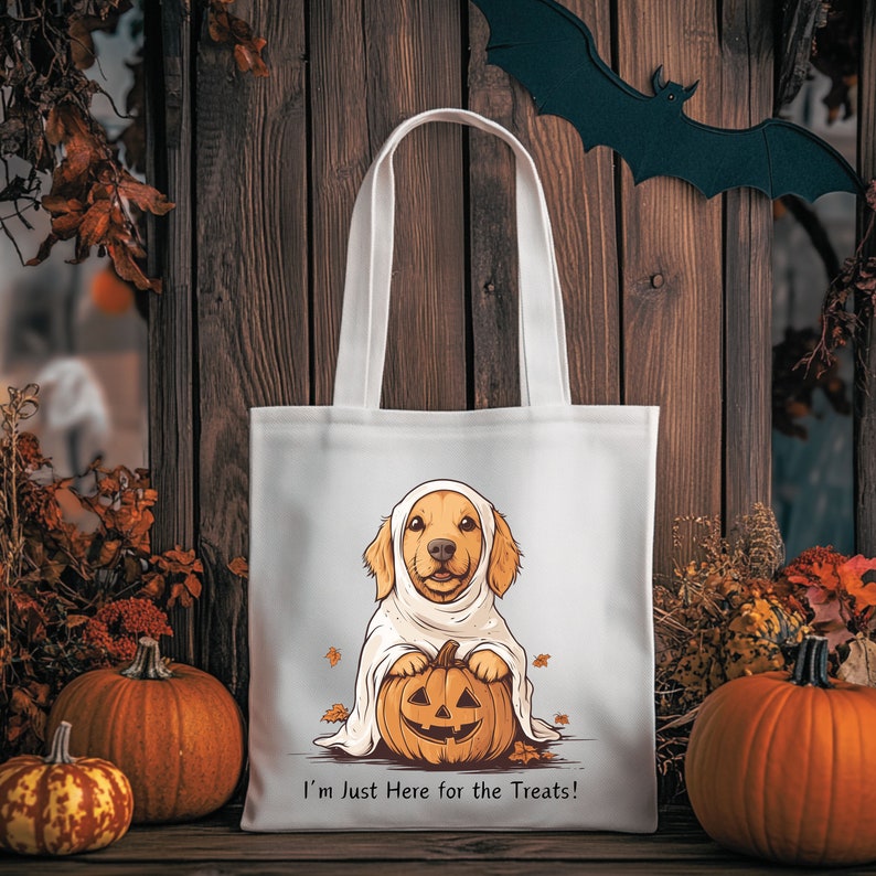 Halloween Puppy Clipart, Golden Retriever in Ghost and Hood Costume ...