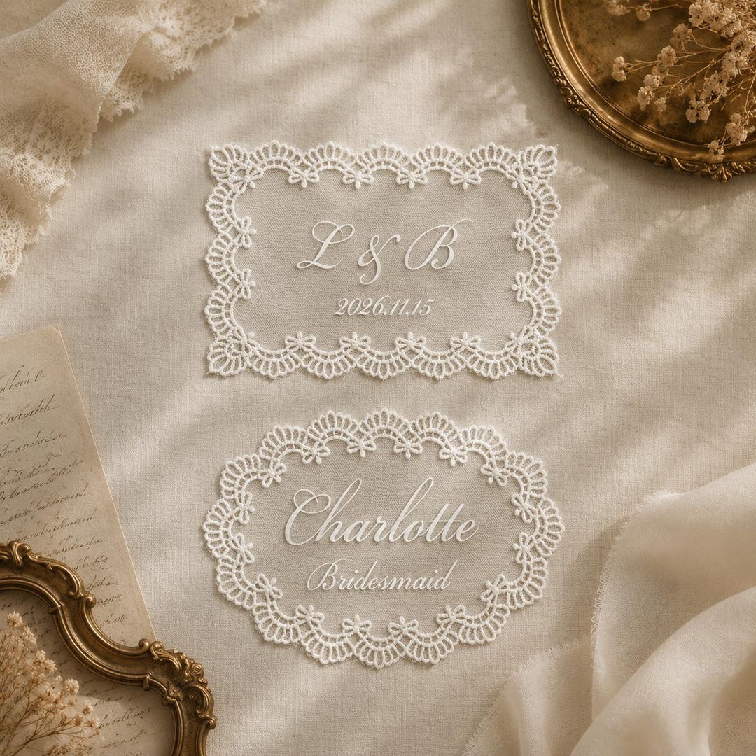 Custom Lace Place Cards, Personalized Wedding Name Tags for Plates ...