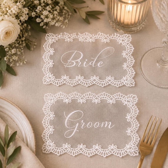 ●写真追加【やや擦れアリ】Plateau　２ED　英語１枚 Custom Lace Place Cards, Personalized Wedding Name Tags for Plates