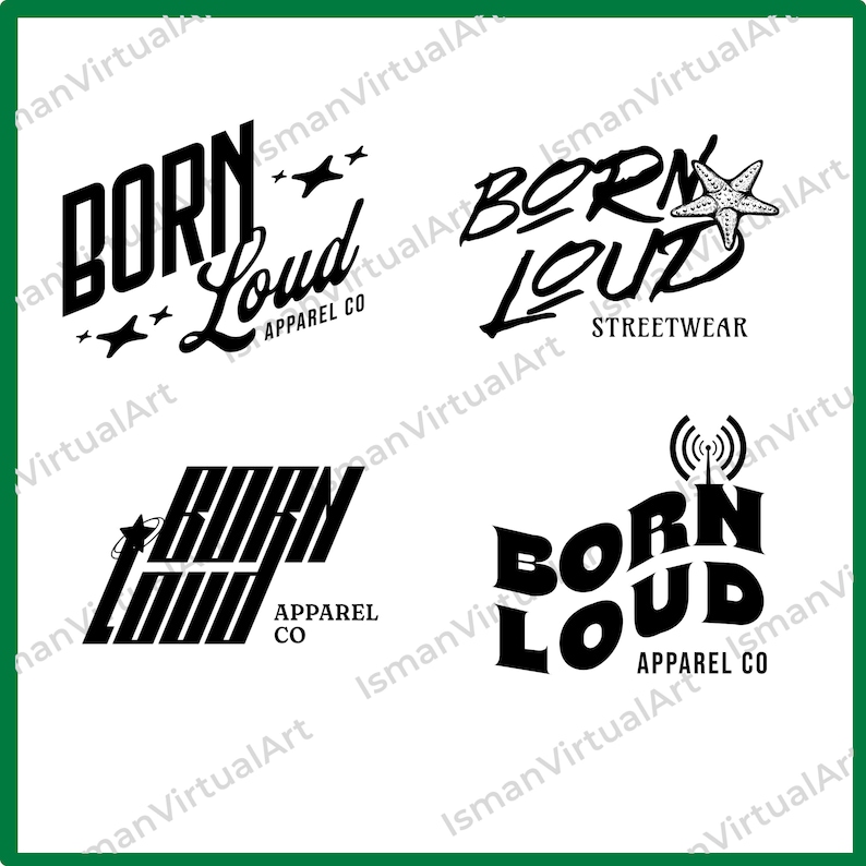 Born Loud Streetwear Logo SVG Bundle, Urban Typography Apparel Design ...