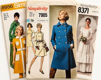 Modèles de couture simplicité vintage des années 1970 mode robe de mariée pour femmes modèle de couture rétro au choix