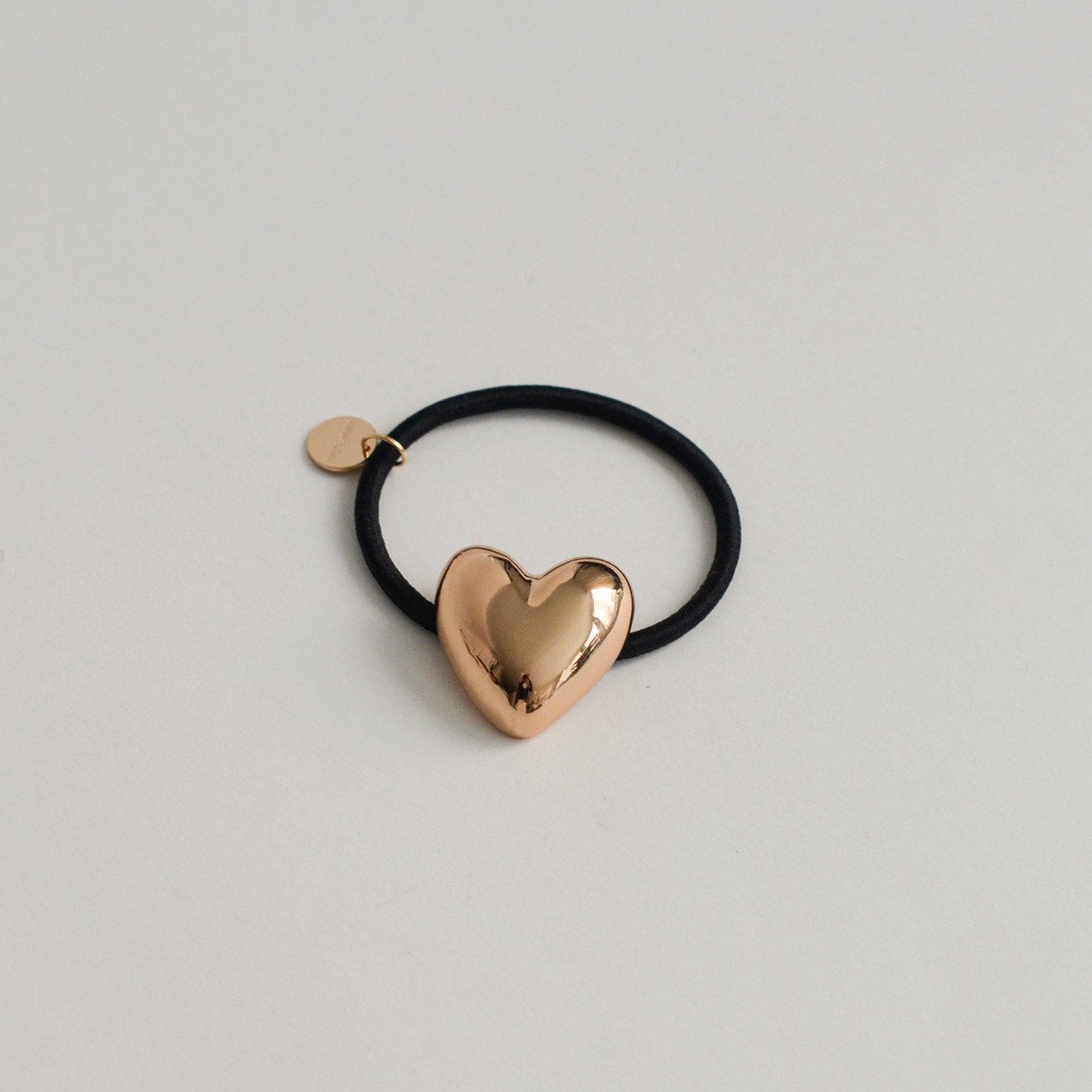 Gold Heart Hair Tie - Etsy