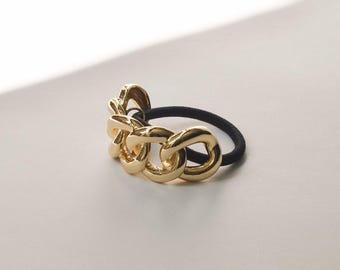 Chain Metal Ponytail Cuff Hair Tie | Gold