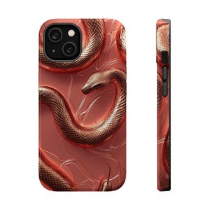 Metallic snake iPhone Case, Magic Mushroom Phone Cover, Sanke Lover Gift, Protective Phone Case