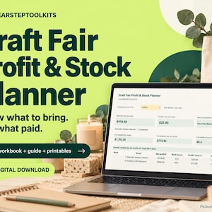 Craft Fair Profit & Stock Planner Spreadsheet, Booth Break-Even and Sales Tracker