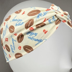 Football Game Day Sport Twist Headband | Smooth Silky Elastic Moisture-Wicking | American Football