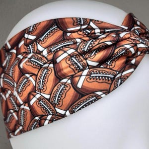 Football Game Day Sport Twist Headband | Smooth Silky Elastic Moisture-Wicking | Football Party (Dark)