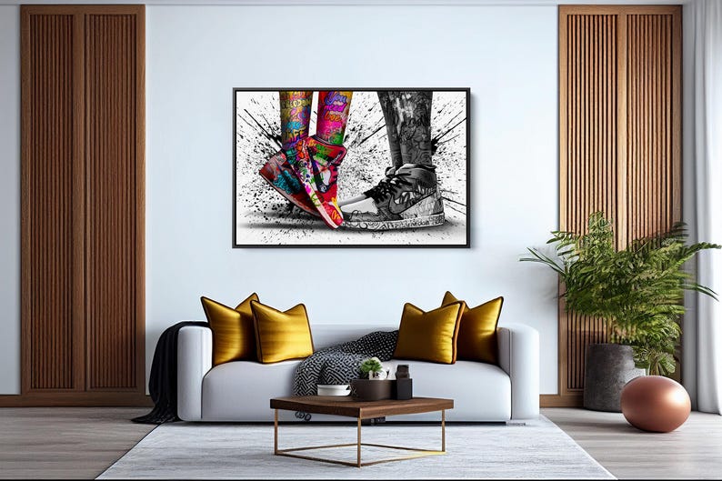 Air Jordan Shoes Canvas Wall Art, Banksy Nike Shoe Picture, Love Poster
