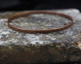 Handmade Hammered Pure Copper Bangle Bracelet: Energy Cuff Bangle