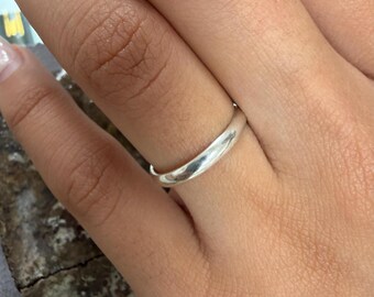 Handmade 3 mm Wide Band Ring, 24K Gold Over Sterling Silver Ring, Wedding Band, Engagement Ring, Stackable Gold Ring, Minimalist Band