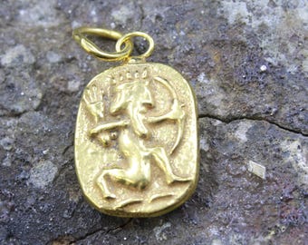 Handmade Bronze God of War Intaglio Pendant, Mythology Jewelry, Ancient Warrior Necklace, Bronze Mythological Pendant