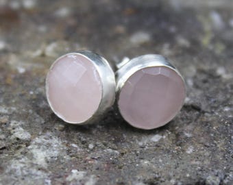 Handmade Sterling Silver Natural Pink Morganite Earrings