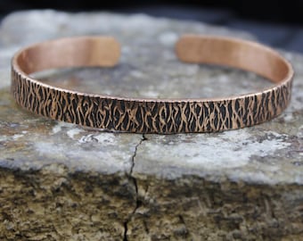 Personalized Pure Copper Cuff Bangle: Handmade Energy Bracelet