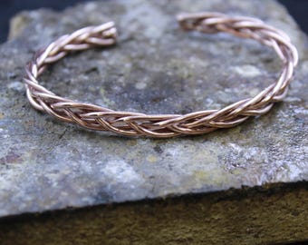 Handmade Twist Pure Copper Bangle Bracelet: Energy Cuff Bangle