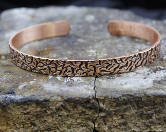 Personalized Pure Copper Cuff Bangle: Handmade Energy Bracelet
