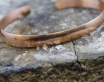 Personalized Pure Copper Cuff Bangle: Handmade Energy Bracelet