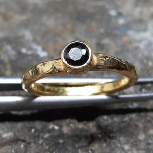 Natural Blue Sapphire Gemstone Ring | 24K Gold Over 925k Solid Silver | September Birthstone | Elegant Statement Ring |  Mother Day Gift