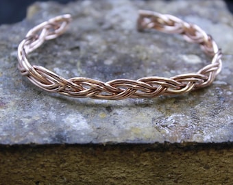 Handmade Twist Pure Copper Bracelet: Energy Cuff Bangle
