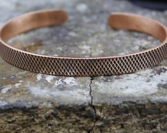 Personalized Pure Copper Cuff Bangle: Handmade Energy Bracelet