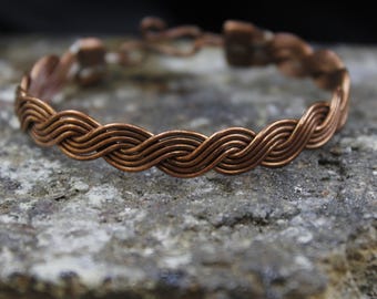 Handmade Twist Pure Copper Bangle Bracelet: Energy Cuff Bangle