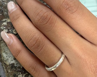 Handmade Hammered Band Ring, 24K Gold Over Sterling Silver Ring, Wedding Band, Engagement Ring, Stackable Gold Ring, Minimalist Band
