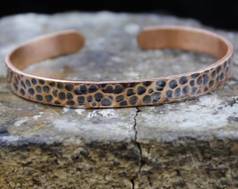 Personalized Pure Copper Cuff Bangle: Handmade Energy Bracelet