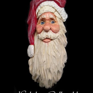 Carved Santa Face-Carved Santa Ornament-Santa Christmas  Ornament-Carved  Santa Head  Ornament-Santa Figurines - Carved Santa Claus