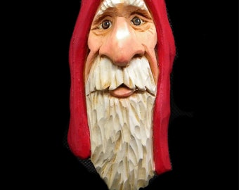 Carved Santa Face-Carved Santa Ornament-Santa Christmas  Ornament-Carved  Santa Head  Ornament-Santa Figurines - Carved Santa Claus