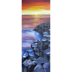 Giant’s Causeway art print of oil painting, County Antrim, Northern Ireland
