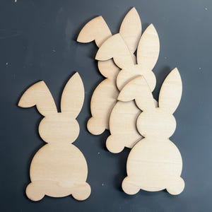 Rohling aus Holz Osterhase Kaninchen Basteln Holzformen Natur Lasercut 12 cm. 10er Pack, 25er, 50er, 100er Packungen.
