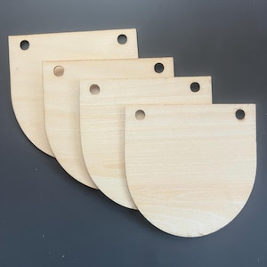 Blank Wooden Bunting Half Scallop Flags Wood Shapes Natural Holes No Holes Garland 10cm Packs of 10, 25, 50, 100.