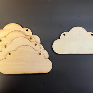 Blank Wooden Clouds Bunting Flags Wood Shapes Natural Garland 10cm Packs of 10, 25, 50, 100.