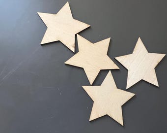 Drewniane gwiazdki, kształty do rękodzieła, drewno cięte laserowo (5 cm, 10 cm)