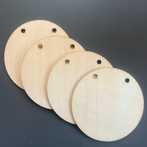Blank Wooden Bunting Circle Flags Wood Shapes Natural Holes No Holes Garland 10cm Packs of 10, 25, 50, 100.