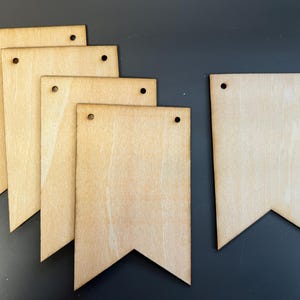 Blank Wooden Bunting Swallowtail Flags Shapes Garland 10cm Natural Packs of 10, 25, 50, 100.