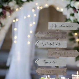 Panneau Panneau directionnel en bois personnalisé – Idéal pour mariage, anniversaire et événements spéciaux