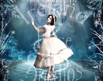 Winter Wonder~ Altered Art, Digital Graphics Greeting Card