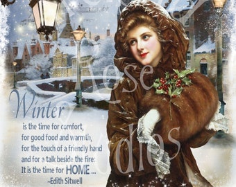 Winter ~ Altered Art/Mixed Media Greeting Card