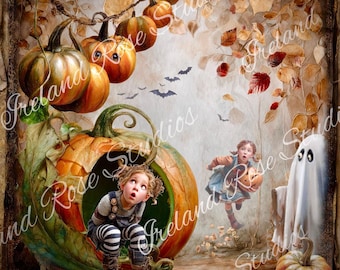 Pumpkin shenanigans...Altered Art Greeting Card