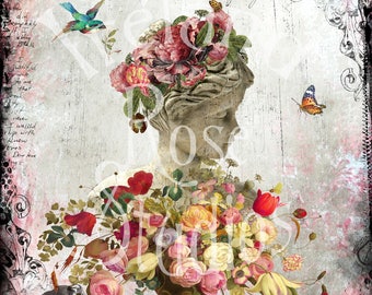 Flora~Altered Art/Mixed Media Greeting Card