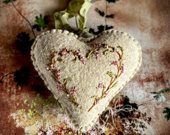 Embroidered Felt Heart~Made to Order